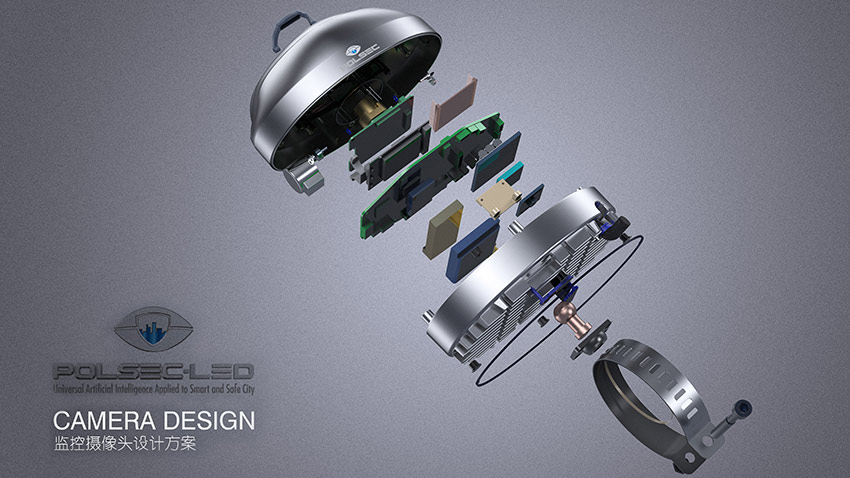 藍牙智能監(jiān)控攝像頭外觀設計結(jié)構(gòu)設計案例圖分析